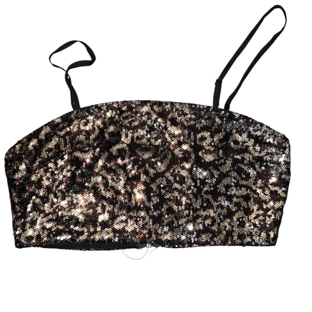 Olivaceous Black and Gold Sequin Camisole